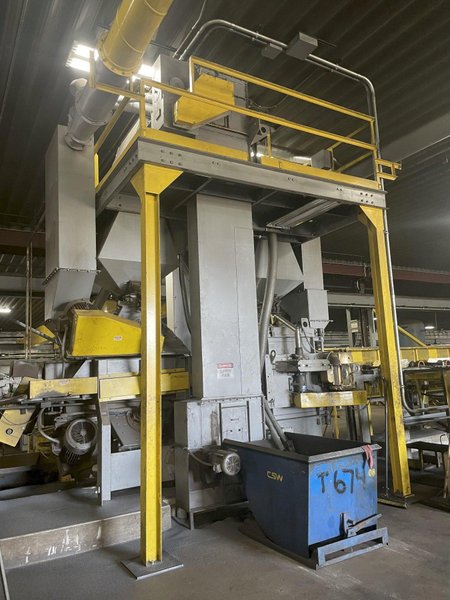 6 WHEEL X 40 HP WHEELABRATOR 3&quot; SKEW ROLL BAR &amp; TUBE SHOT BLAST BLASTER STOCK #2986