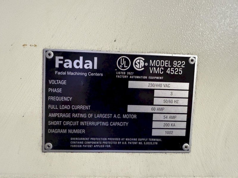 FADAL VMC 4525 CNC Vertical Machining Center with 5th Axis Rotary table