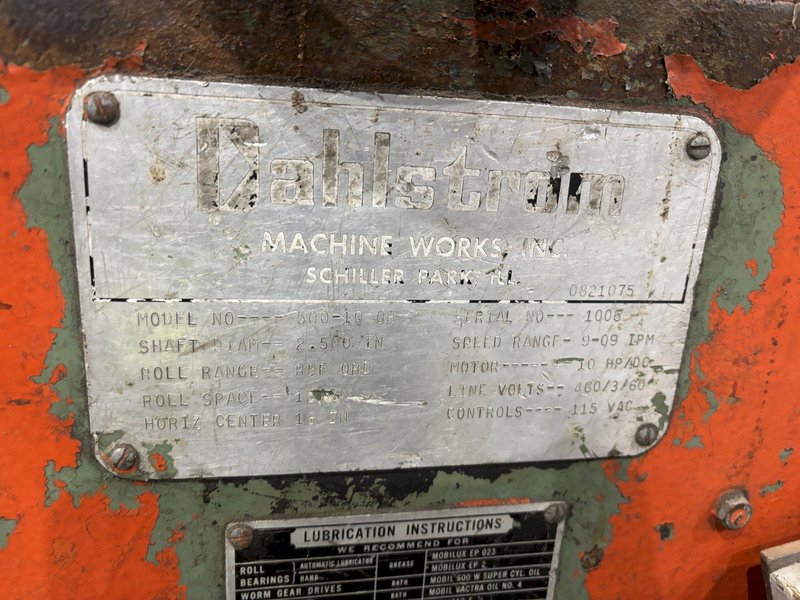 8 STAND X 2.5&quot; X 12&quot; ROLLSPACE DAHLSTROM MODEL 500-10-OB ROLLFORMER: STOCK #22626