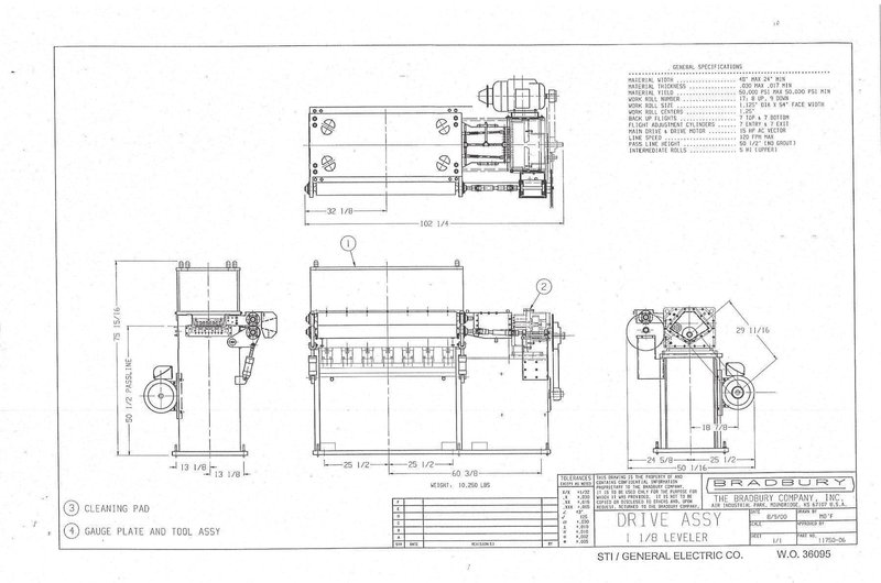 52&quot; x .030&quot; BRADBURY 5 HI 17 ROLL PRECISION LEVELER: STOCK# 4081