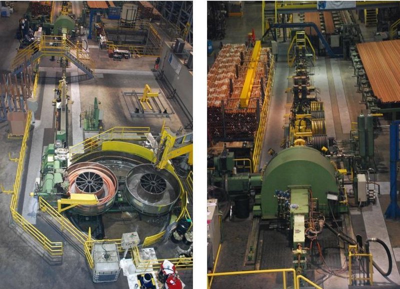 SMS COPPER TUBE CAST &amp; ROLL - MELTING, CASTING, MILLING &amp; 3-ROLL HRM ROLLING LINE