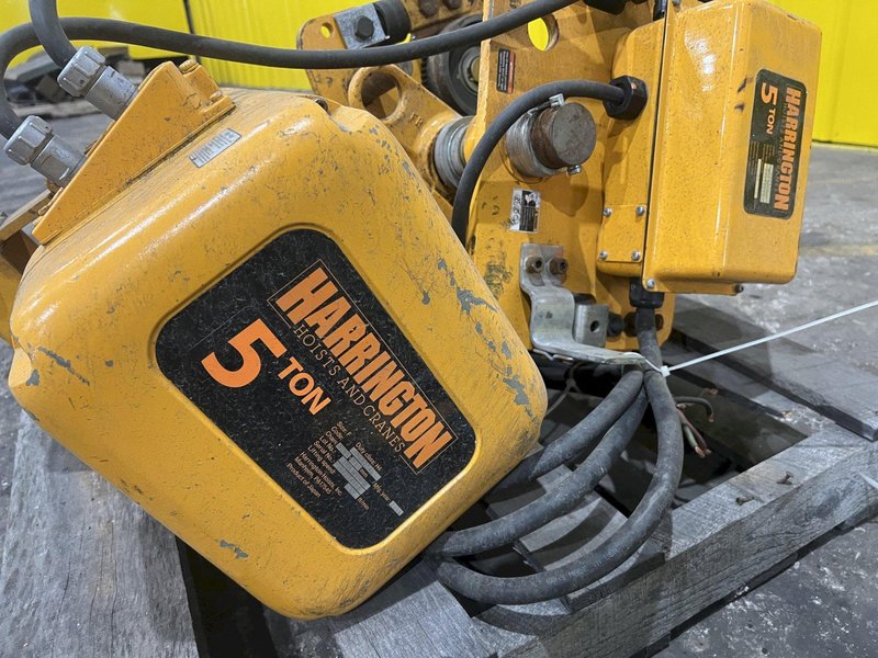 10,000 LB (5 TON) HARRINGTON MOTORIZED CHAIN HOIST W/ POWER TROLLEY: STOCK #19957