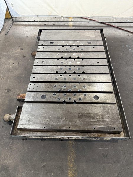 42&quot; WIDE X 72&quot; LONG X 6&quot; THICK T-SLOTTED BOLSTER PLATE. STOCK # 1006324