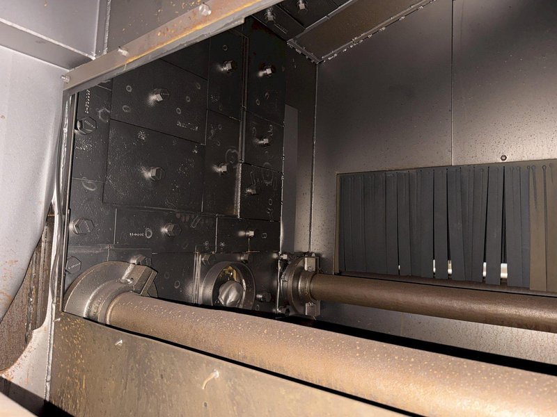 72" WIDE x 16" HIGH PANGBORN MODEL #ES1821-125 TOP &amp; BOTTOM PLATE SHOT BLAST MACHINE, WITH DUST COLLECTOR: YOBRO #25181