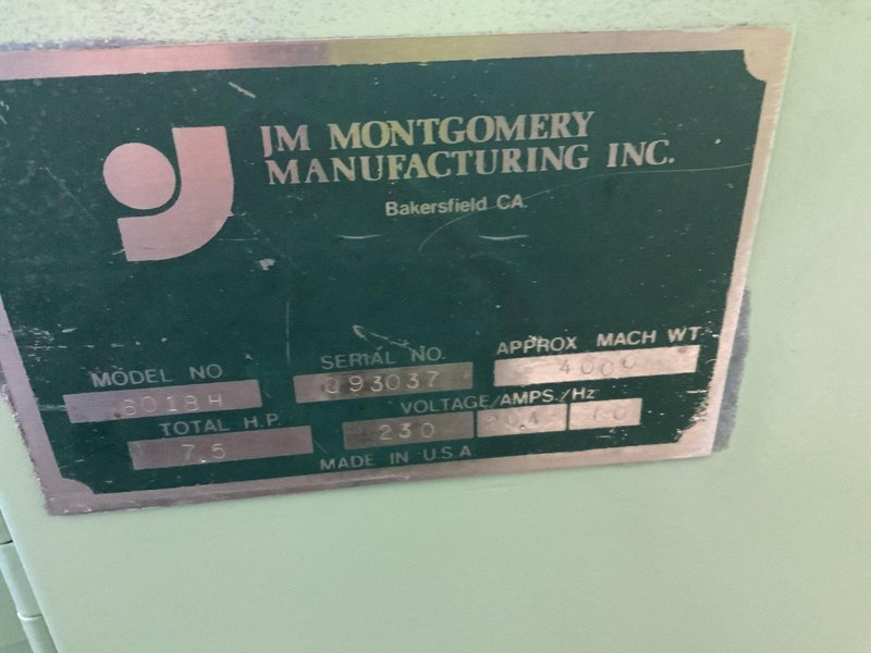 5' X 1/4" MONTGOMERY MODEL #6018H HYDRAULIC PLATE BENDING ROLLS:  STOCK #80370