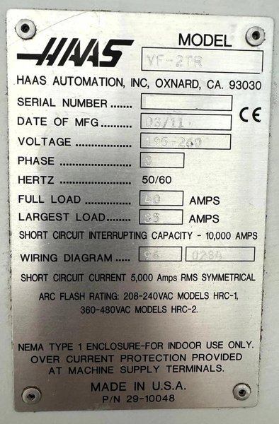 Haas VF-2TR 5-Axis CNC Vertical Machining Center – Mill