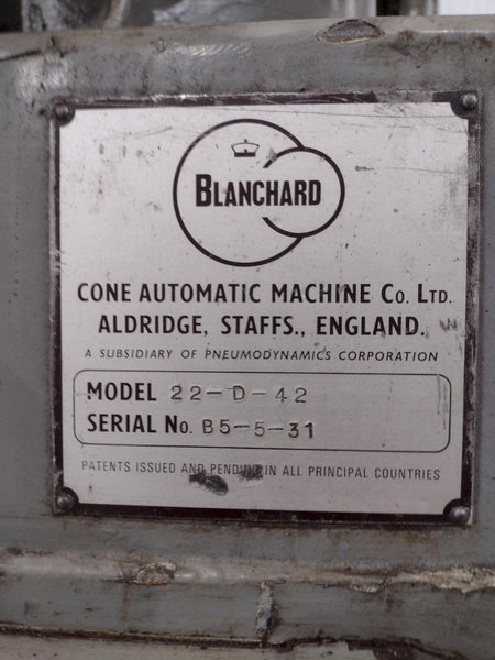 42" X 50 HP BLANCHARD MODEL #22-D-42 ROTARY SURFACE GRINDER: STOCK 13615