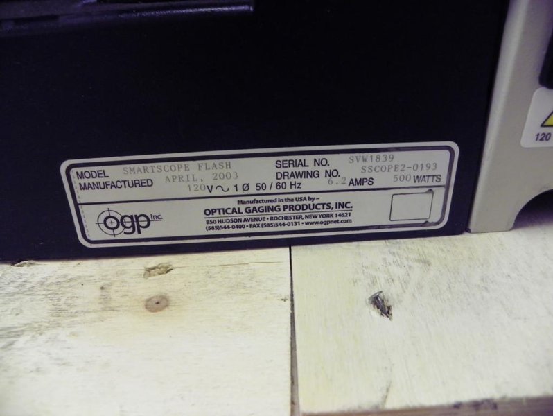 OGP Flash Smartscope Video Measuring Machine, S/N SVW1839, New April 2003. (Availability Pending) 