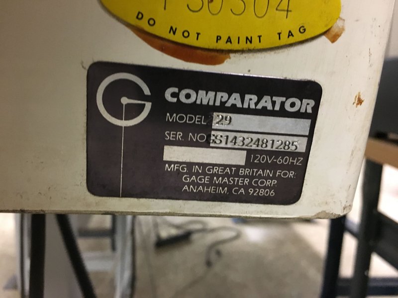 Gagemaster Bench Top Optical Comparator, s/n GS1432481285. 