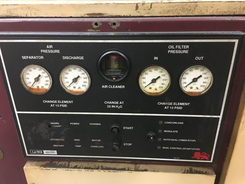 LeRoi Model W50SS 50 HP Rotary Screw Air Compressor, S/N 4166X10, New 1986. 