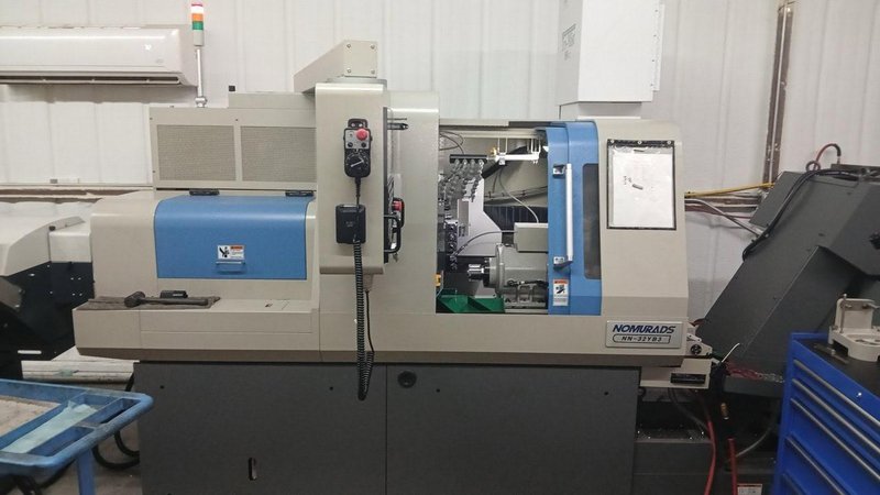 Nomura NN 32YB3, CNC Swiss Screw Machine, 2022 – LNS Alpha 538 Bar Feeder,  TRI-MIST 850 G2 Mist Collector, High Pressure Coolant, LOW HOURS