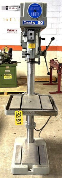 20" Clausing Single Spindle Drill, 300-2000 RPM,  22" x 19" Tbl., 1 HP, 1 Phase