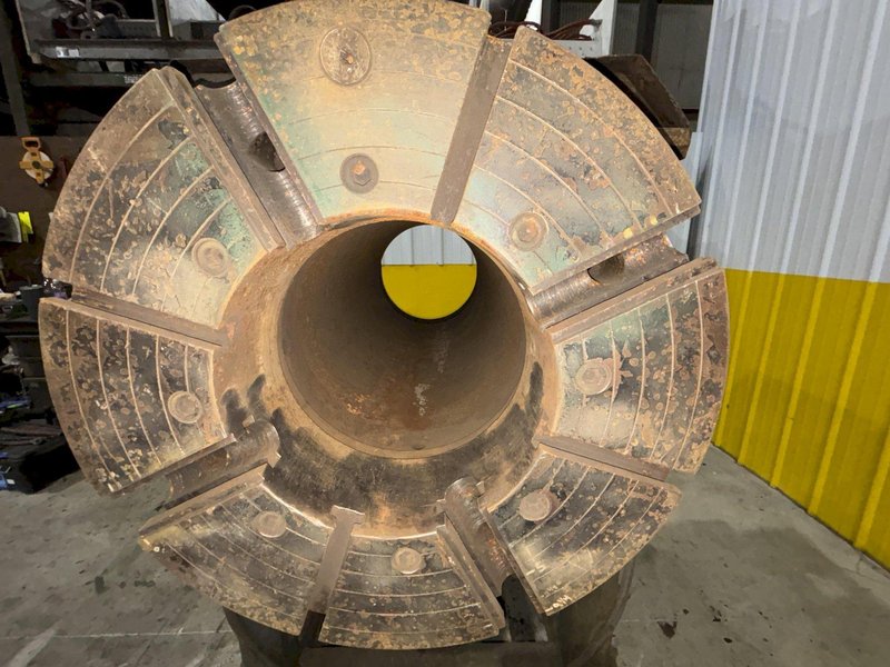 12&quot; HOLLOW SPINDLE DRILCO ROTARY PIPE WELDING POSITIONER W/ MOBILE PIPE STANDS: STOCK #21898