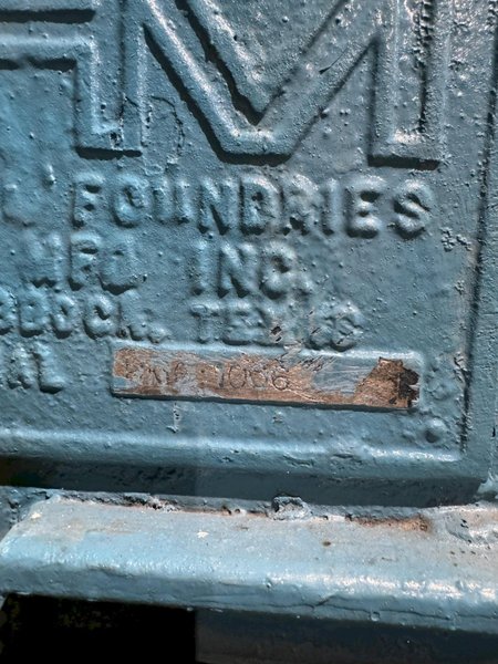 hall model hm6 molding machine s/n 1096 with hydraulics and controls with plc, 48&quot; x 48&quot; front platen, 45x48 rear platen