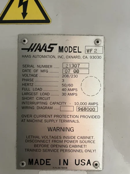 2000 Haas VF-2 CNC Vertical Machining Center | One-Owner | Selway Maintained | New Spindle 2018 | Currently Running Parts | US $22,500.00