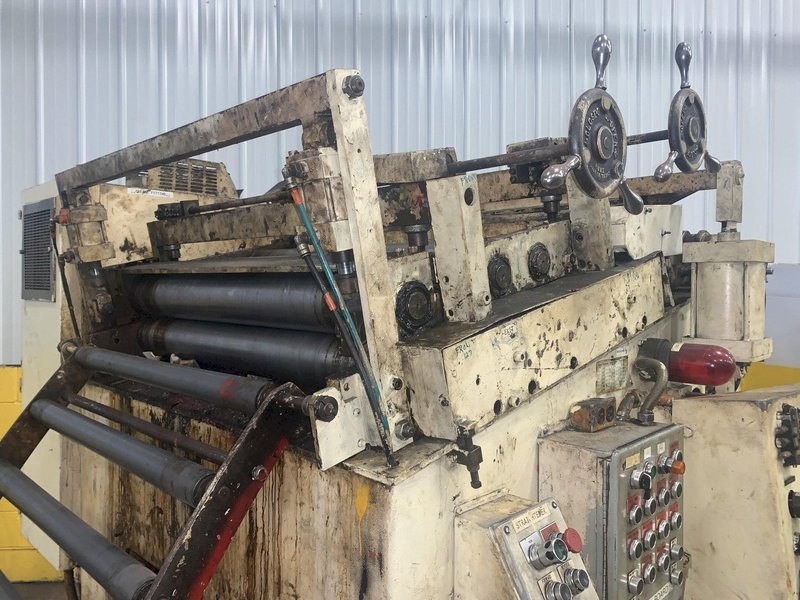 40" WIDE X .190" ROWE MODEL #C9-40 POWERED 5 ROLL COIL STRAIGHTENER: STOCK #13909