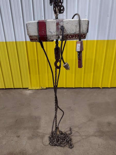 1-1/2 TON COFFING MODEL EC-2012.3 ELECTRIC CHAIN HOIST: STOCK 18706