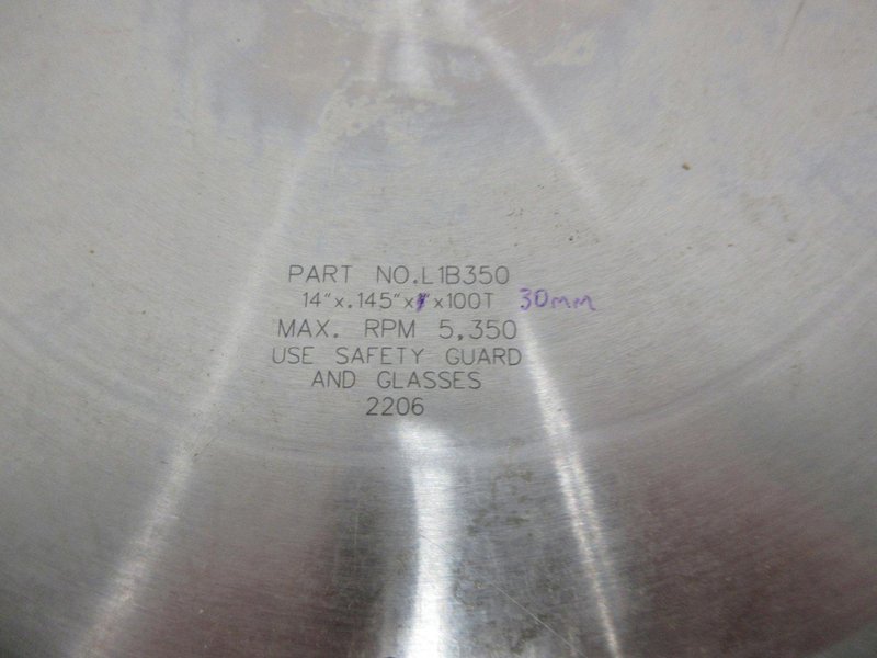 FS Tool Carbide Tipped Cut-Off Saw Non-Ferrous Blades (2) 14" x 30mm x 100T **One New, One Slight Use**, (1) 350mm x 32mm x 108T **New**- Auction Item