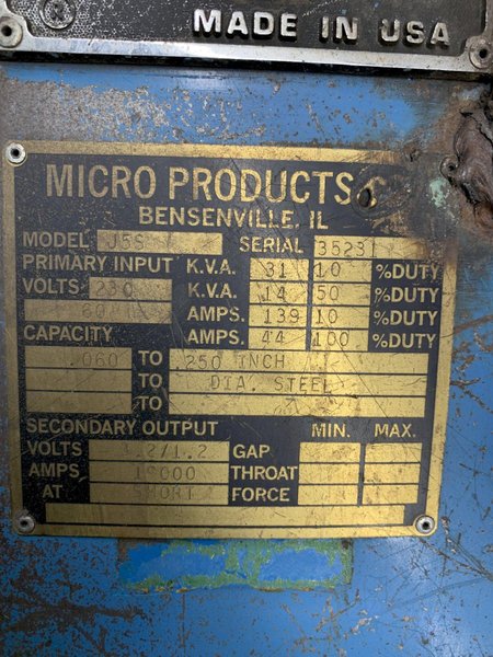 Microweld  Model J5S Butt Welder