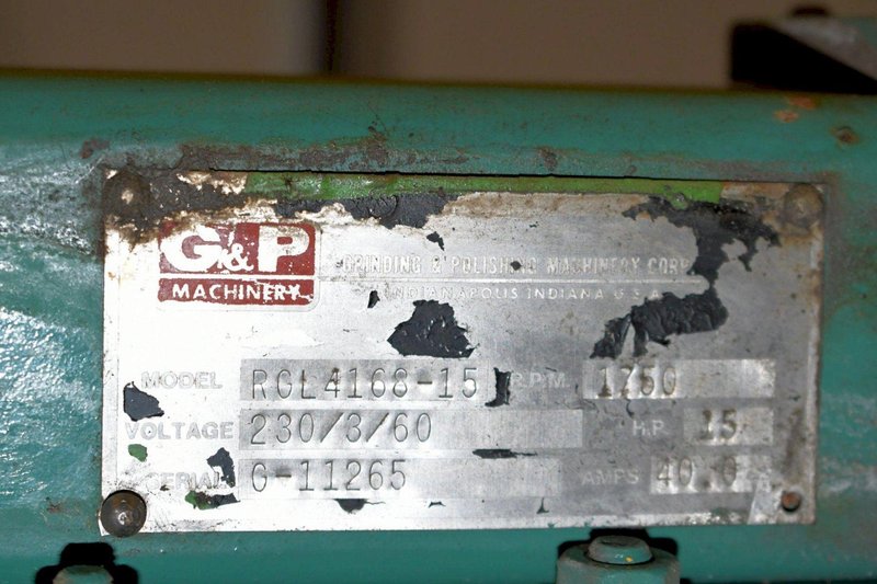 15 HP G&amp;P MODEL 4168 4&quot; X 168&quot; BELT GRINDER: YOBRO #24126