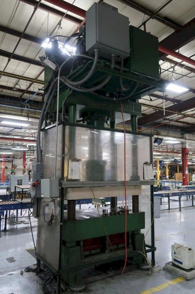200 TON ROGERS MD200-4835 CUSHION BED HYDRAULIC PRESS WITH 24" STROKE. STOCK # 0547326