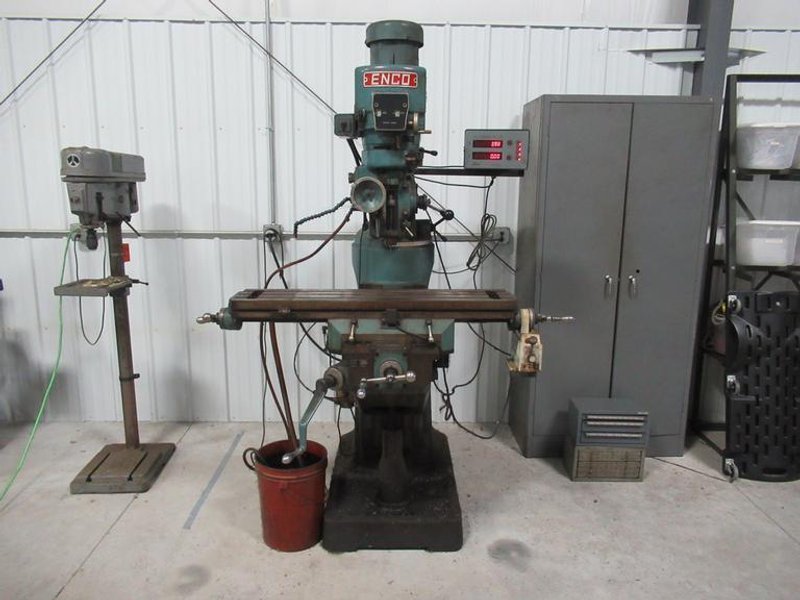 Enco 100-1529 Vertical Knee Mill, 9x42 Table, Power Table Feed, DRO- Auction Item