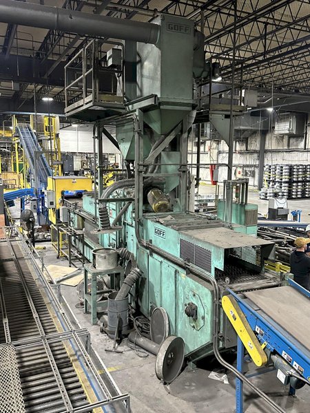 27.5&quot; X 18&quot; X 2 WHEEL GOFF MODEL #WM27.5-2-40 WIRE MESH BELT PASS THROUGH SHOT BLASTER, NEW 2008: STOCK #21932