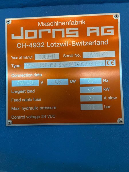 21&#039; x 16 GAUGE JORNS MODEL #MAXI LINE 150-SM-NCN400A FOLDER