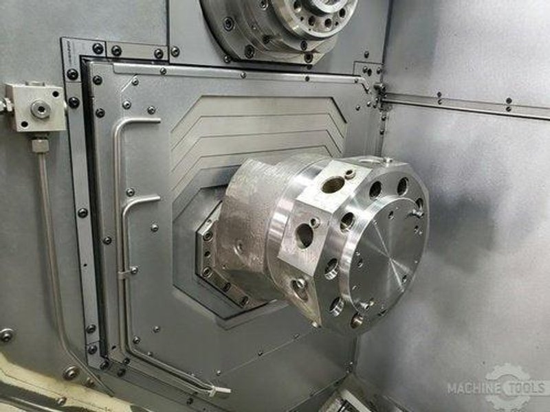 TRAUB TNX 65/42 Multi-Axis Lathe, 2007- Reconditioned,15-Axis, 4 Turret, Live Tooling, Bar Feeder, Twin Spindle, Chip Conveyor, Available Tooling