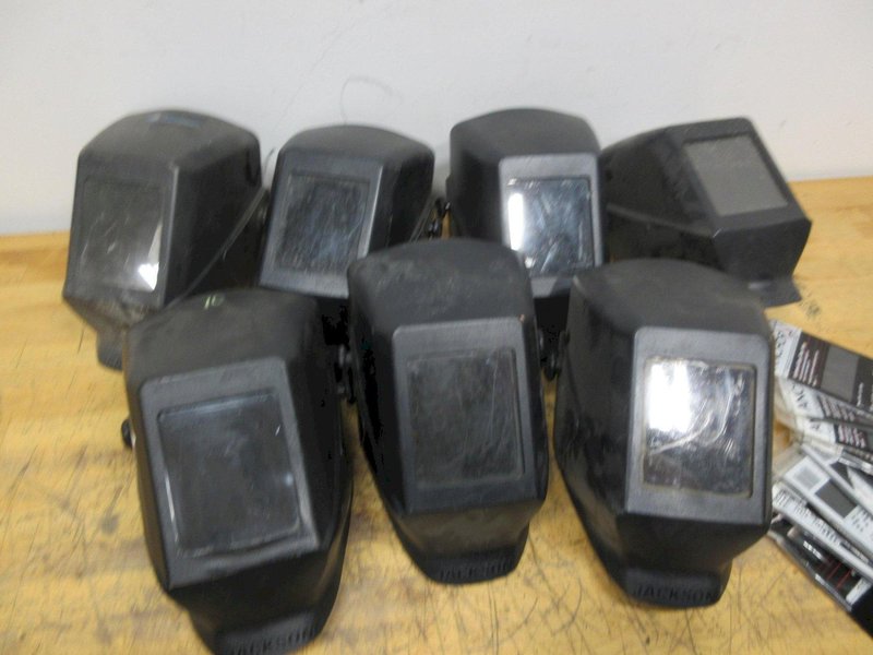 Jackson Safety Welding Helmets, (7pcs) Fixed Shade with New Hardened Glass Filler Plates- Auction Item