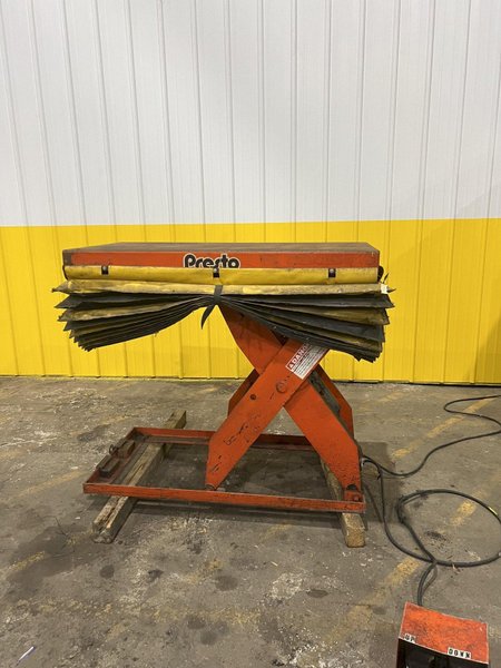 3,000 LB X 24&quot; X 48&quot; PRESTO MODEL XL36-30 HYDRAULIC POWER SCISSOR LIFT TABLE 110V: STOCK #20212