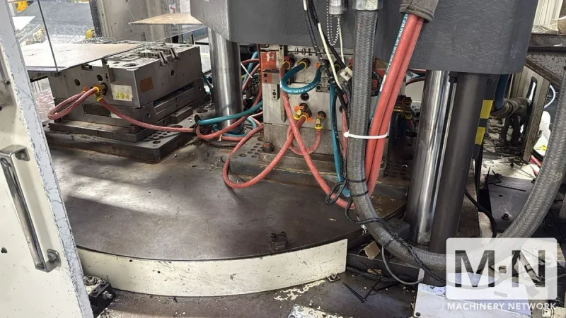 220 TON 13.7 OZ JSW MODEL JT220REIII VERTICAL CLAMP INJECTION MOLDING MACHINE MFG 2003