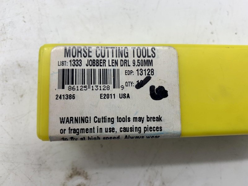 (5) 9.50mm X 5&quot; MORSE MODEL 1333 HSS JOBBER DRILL BIT: STOCK #15529