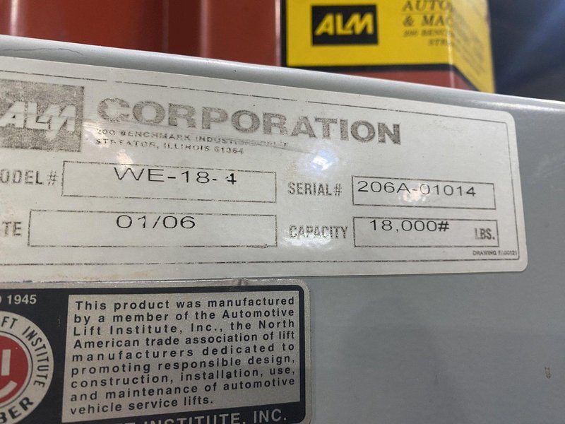 (4) 18,000 LB ALM MODEL #WE-18-4 HEAVY DUTY ELECTRIC MOBILE COLUMN LIFT JACKS: STOCK #18439