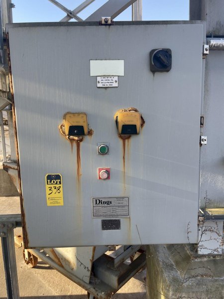 DIngs model 134850 36" x 72" centers cross belt electric magnetic belt conveyor with drive and controls s/n 170210 product 44a spl cbsc, 175 volt dc, 6483 watts with DIngs model 8k5d4811-4sp rectifier 480 volt, 9 amp, 6500 watts, s/n 134977