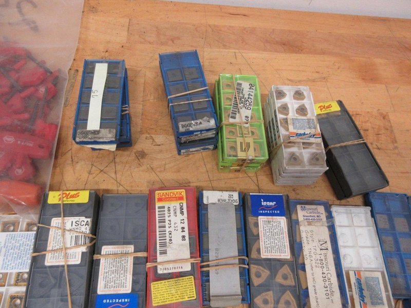Carbide Turning Inserts, Many Brands and Types, with Bag Of Insert Wrenches- Auction Item