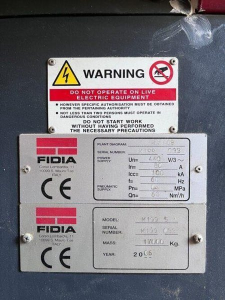 Fidia K199 5 Axis CNC Vertical Machining Center Mill 24000 Rpm