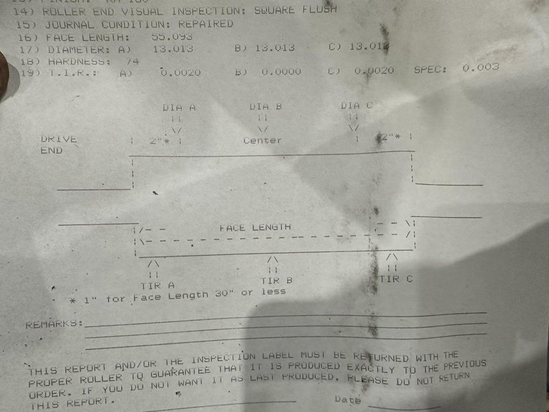 55" LONG x 13" DIAMETER REPUBLIC SPARE ROLL FOR BELT SANDER: STOCK #22149