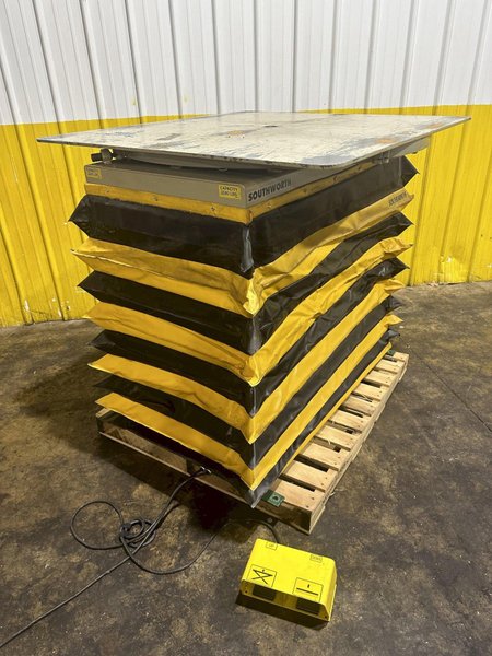2500 LBS X 48" X 44" SOUTHWORTH MODEL #LS2.5-36 BACKSAVER  HYDRAULIC SCISSOR LIFT &amp; TURN TABLE , 110V: STOCK #20509