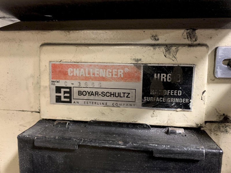 Boyar-Schultz "Challenger" HR618 Roller Way Hand Feed Surface Grinder, S/N C-3666.