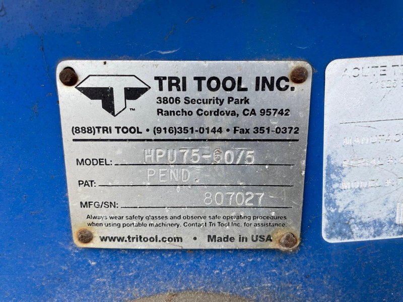 Used, Tri Tool Model PFM 816 Pipe Beveler with Hydraulic Power Unit (Model HPU75-60/5)