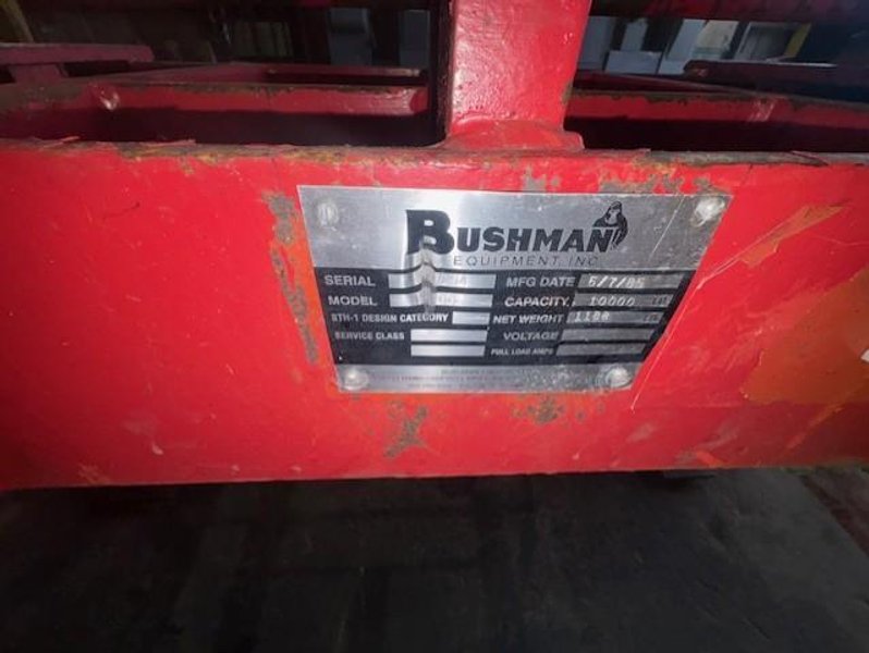 10,000# X 84&quot;L X 72&quot;W  BUSHMAN SHEET LIFTER STOCK# 4073