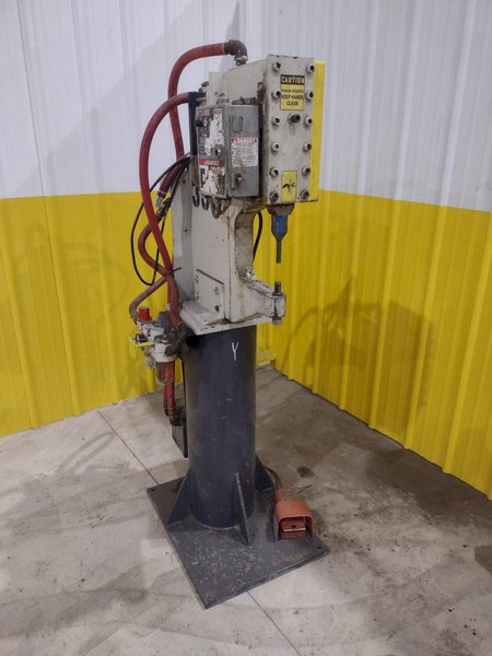 ELECTRO-PNEUMATIC C-FRAME RIVET PRESS / RIVETING MACHINE: STOCK #20325