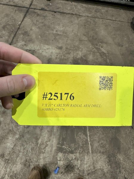 5' X 11" CARLTON MODEL #1A RADIAL ARM DRILL: YOBRO #25176