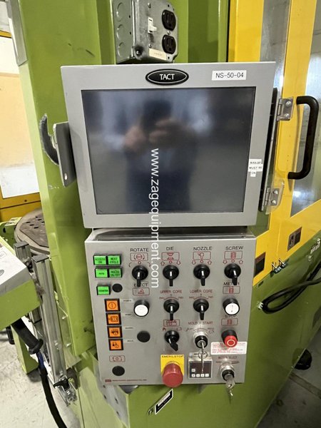 Nissei Used TNX50R5V Vertical Injection Molding Machine, Rotary Table, 53 Ton, 1.66 oz., Yr 2010