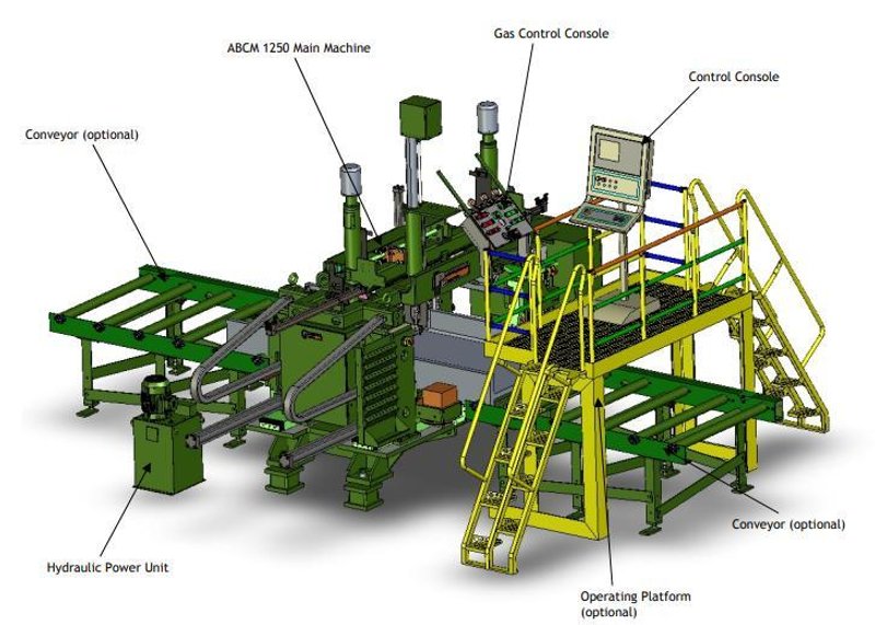 50" x 24" x 6" PEDDINGHAUS MODEL #ABCM-1250-3D CNC AUTOMATIC BEAM COPING MACHINE: STOCK #19881