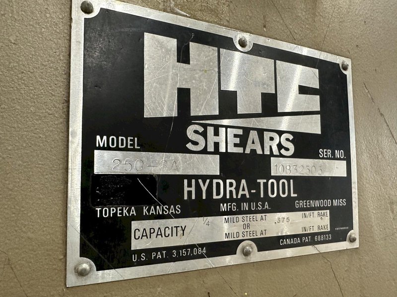 6' X 1/4" HTC (HYDRA-TOOL) MODEL #250-6A HYDRAULIC SHEAR: STOCK #19530