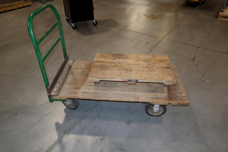 Rolling Shop Cart with Wooden Deck, and Wooden Furniture Dolly with Swivel Casters- Auction Item