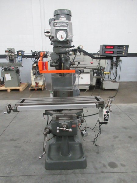 Bridgeport 2J Vertical Knee Mill, Mitutoyo 2-Axis DRO, Quill Scale, Power Table Feed