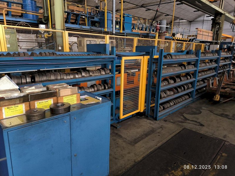 50 TON ASMAG DRAW BENCH w/INLINE SAW CUTTING, NEW 2003